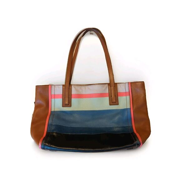 Fossil Emma Tote Shoulder Bag Multicolor Patchwork Leather Large - Picture 1 of 14